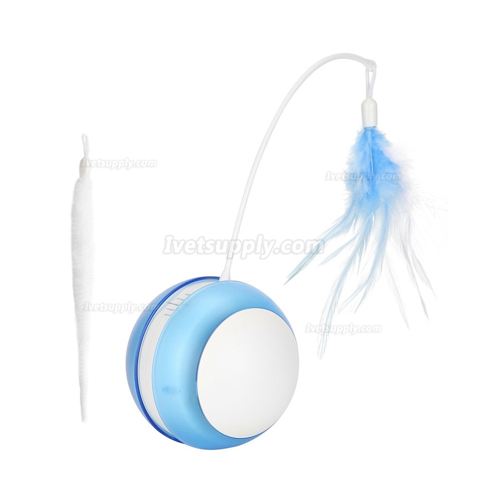 Feather Teaser Toy Electric Cat Pet Toys Interactive Rotating Funny Teaser Toys